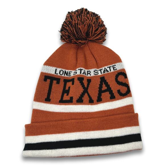Texas Lone Star State Long Beanie Double Layered Pom Winter Snowboard Ski Hat - Picture 7 of 7